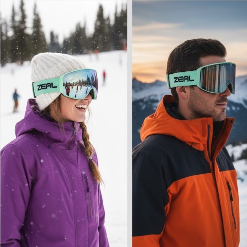 Zeal Optics Ski/Snowboard Goggles – Mint Green Frame, Mirrored Lens